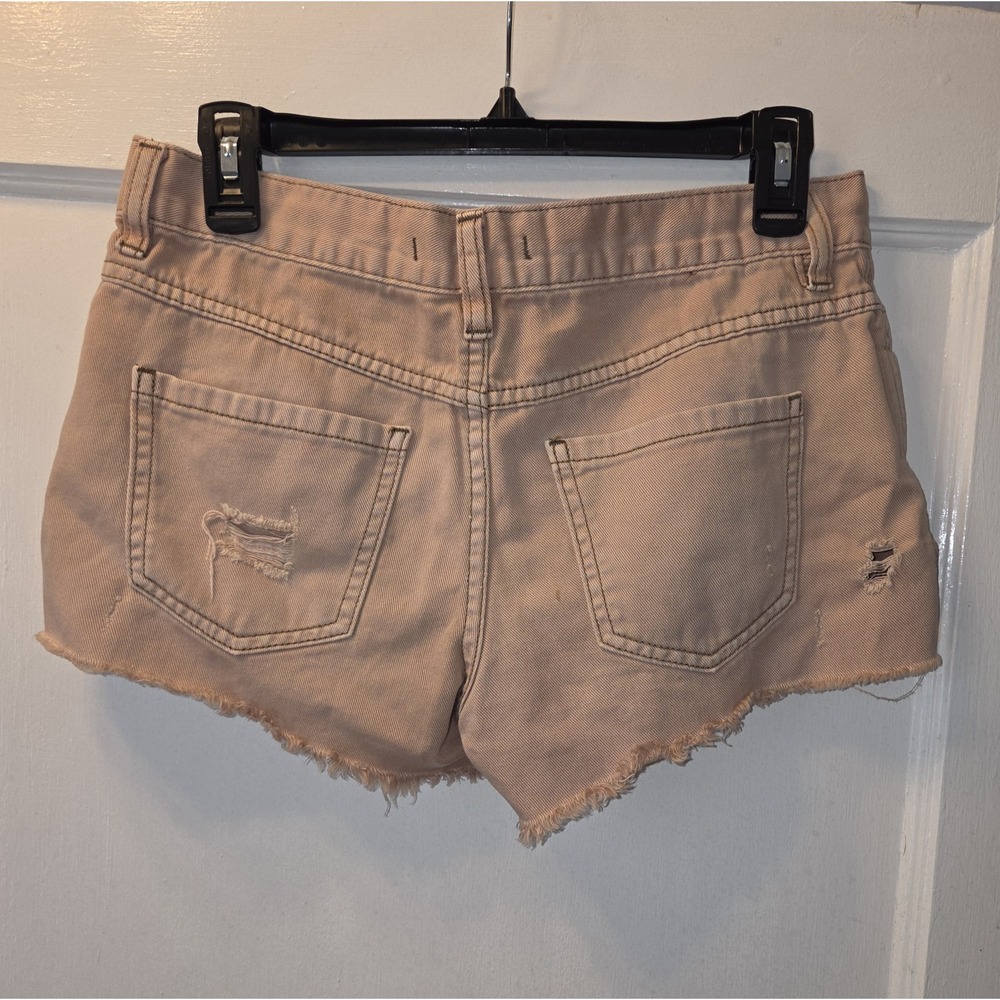 Free People Women Shorts Size W 25 Dusty Rose Button Fly Frayed Hem Distressed - Picture 3 of 3